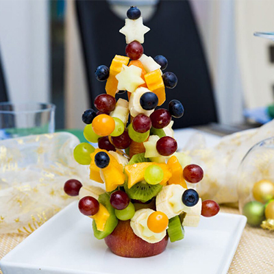 Árbol de navidad de frutas 