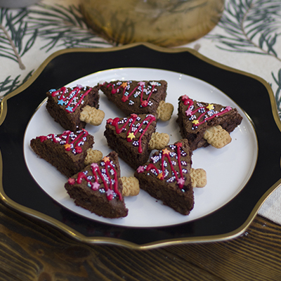 Arbolitos de brownie para Navidad 